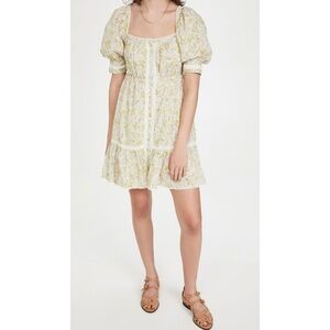 love the label Square Neck Puff Sleeve Mini Dress